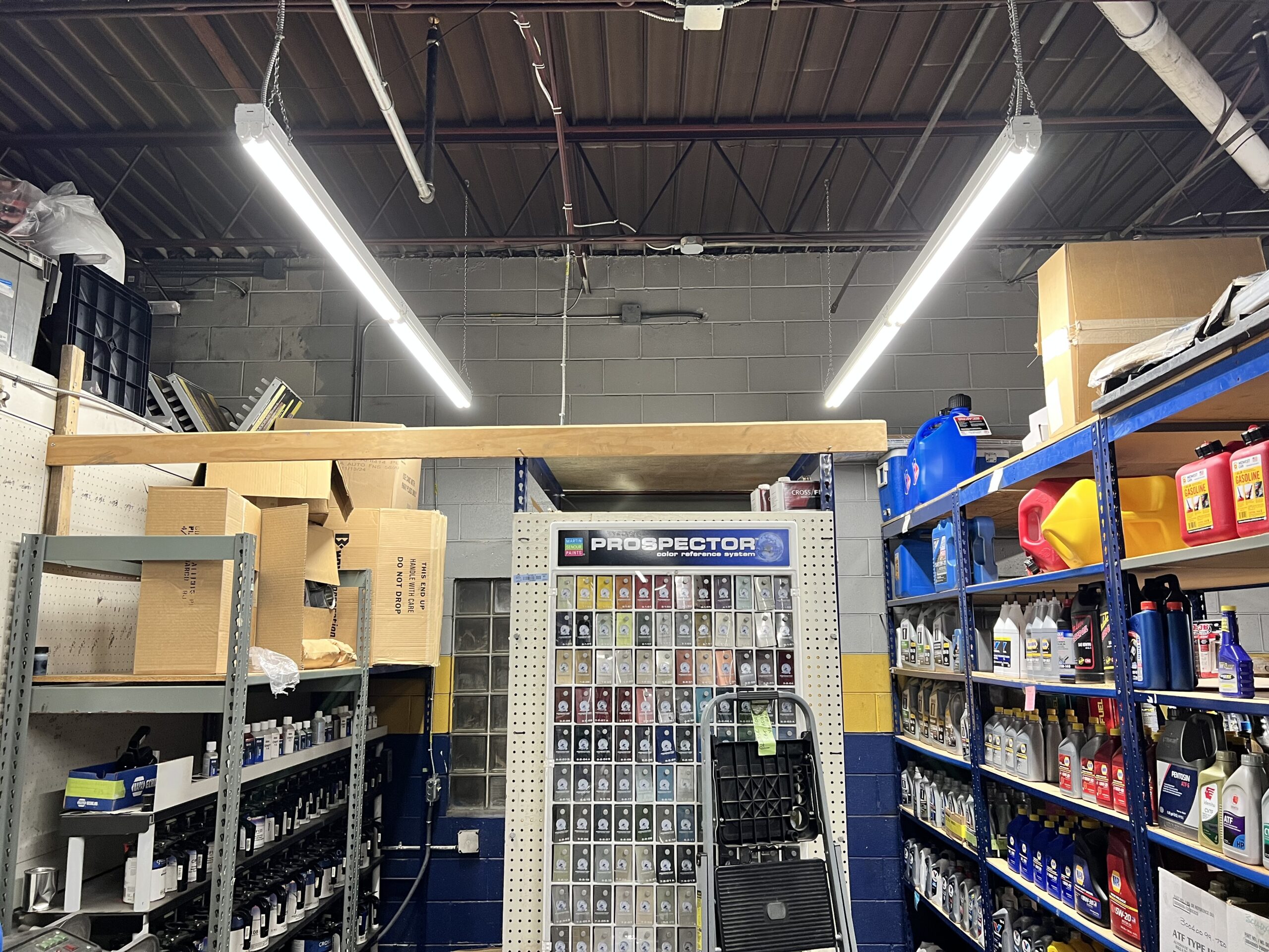 Warehouse LED lighting installation – Happy Electric